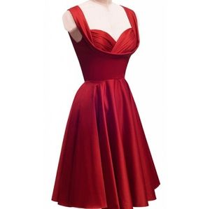 Vintage style red satin dress